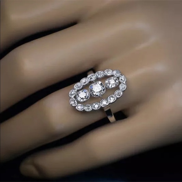 New 925 Silver Women’s Diamond Bridal Ring - Picture 5 of 5